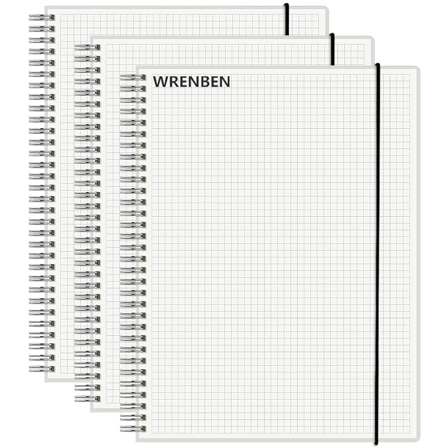 Amazon WRENBEN Graph Paper Spiral Notebook 8 5 X 11 Inches 