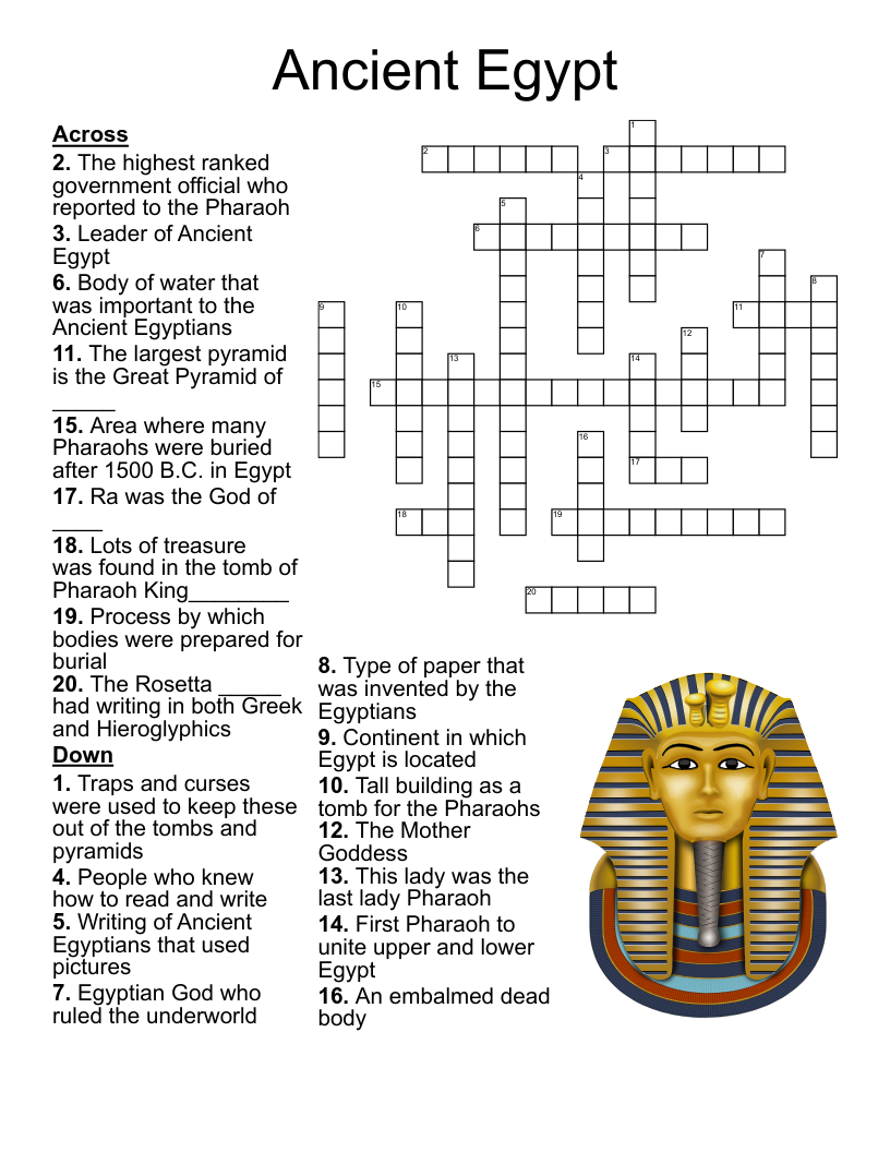 Ancient Civilizations Crossword Puzzles Printable