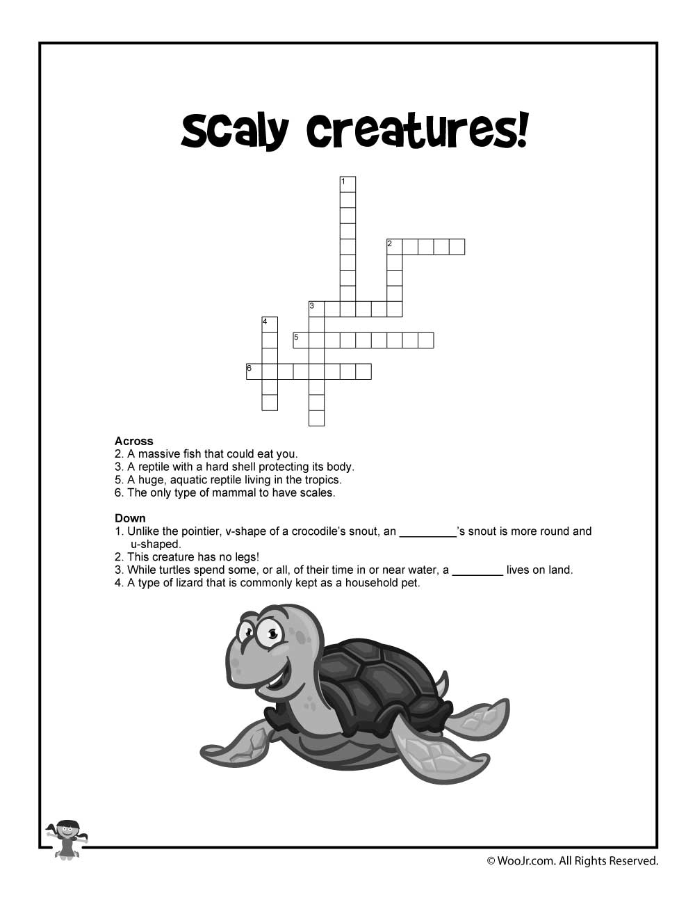 Free Printable Crossword Puzzles Reptiles