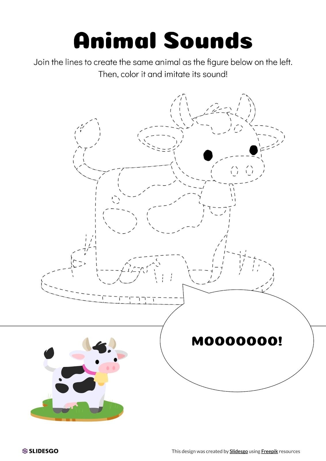 Printable Animal Sounds Worksheets For Kindergarten