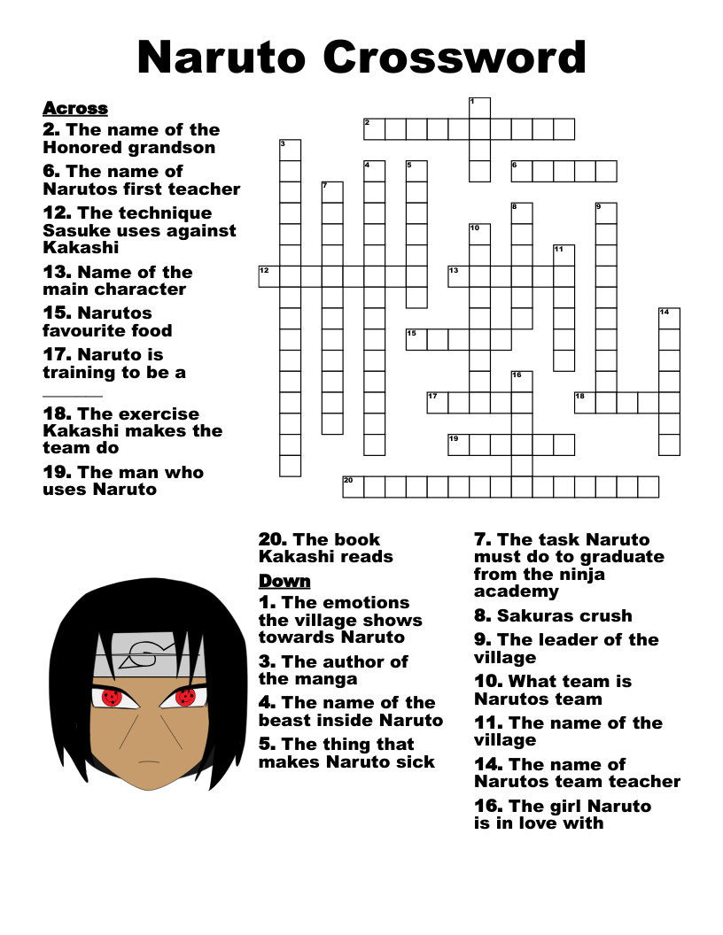 Anime amp Manga Crosswords Word Searches Bingo Cards WordMint