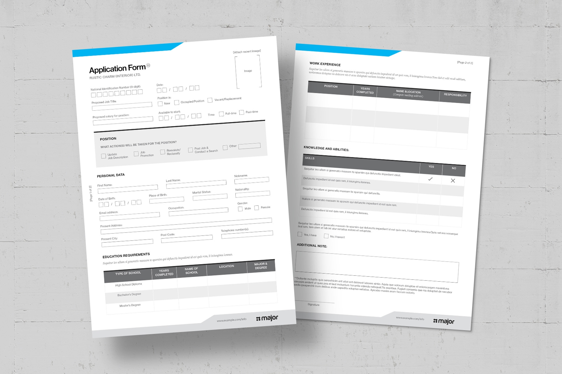 Application Form Template BrandPacks