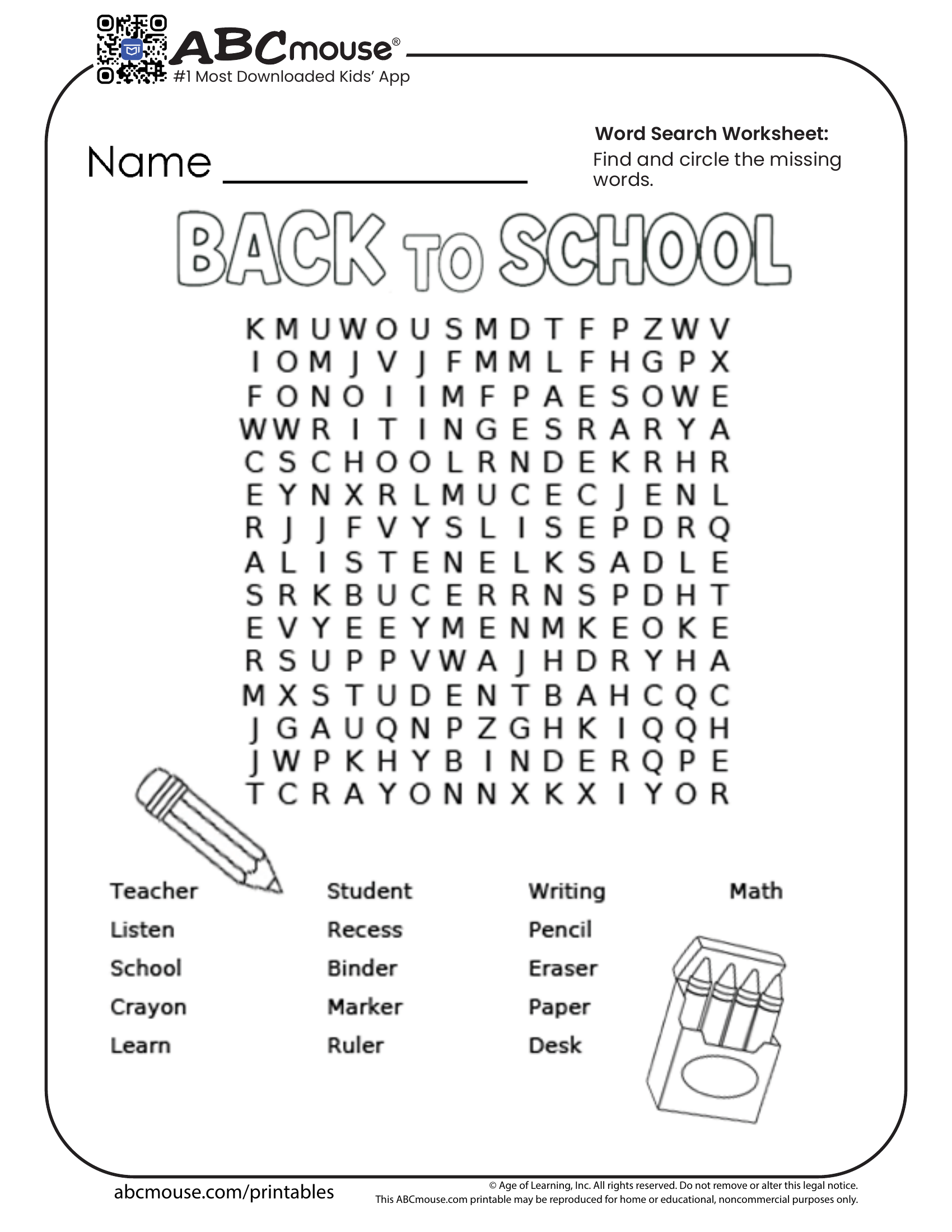 Free Printable Learning Worksheets