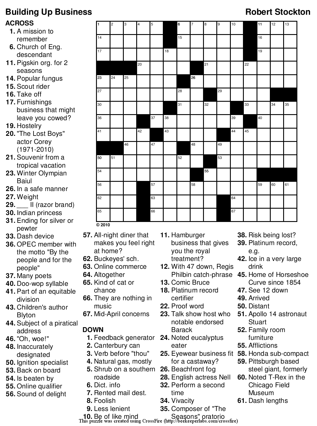 Crossword Puzzles Online Free Printable