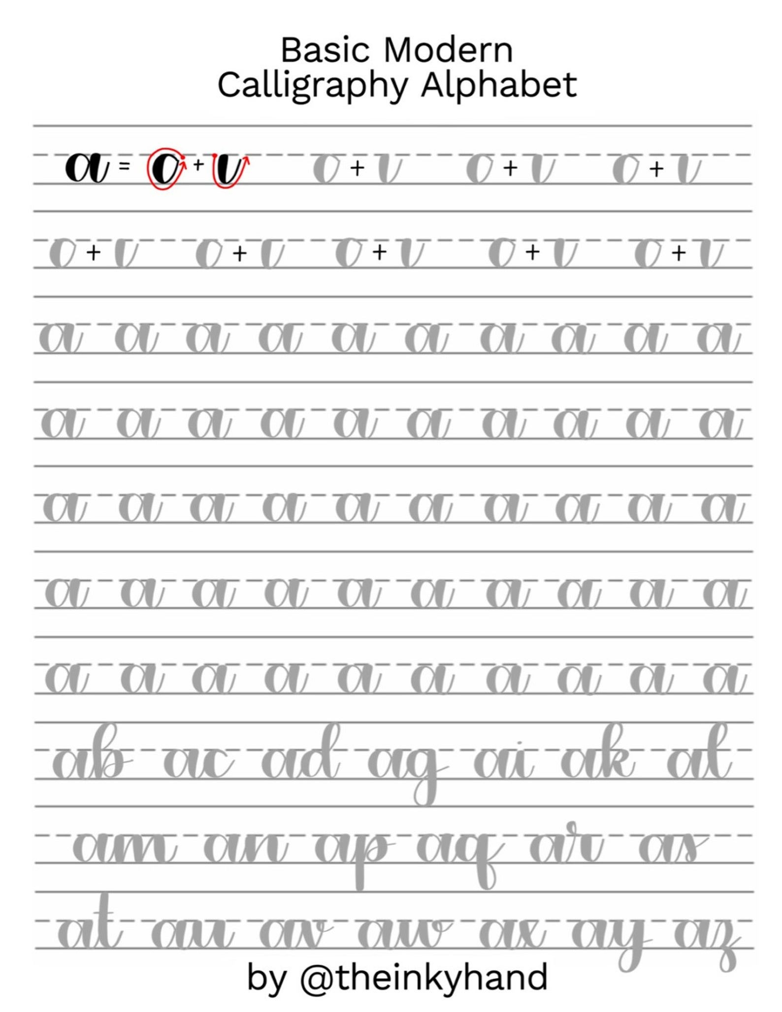 Free Printable Calligraphy Worksheets For Beginners Pdf