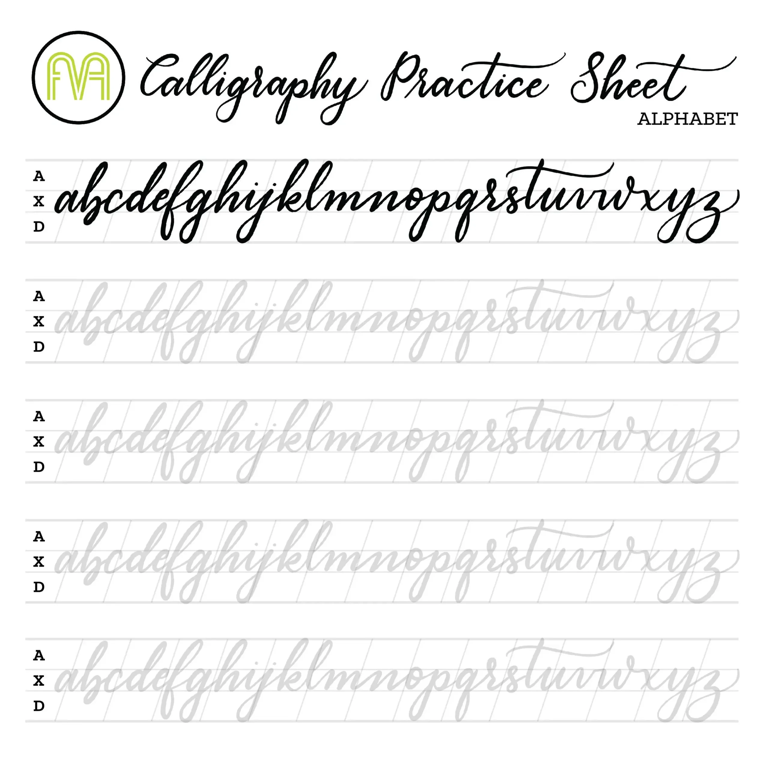 Printable Calligraphy Worksheets Free