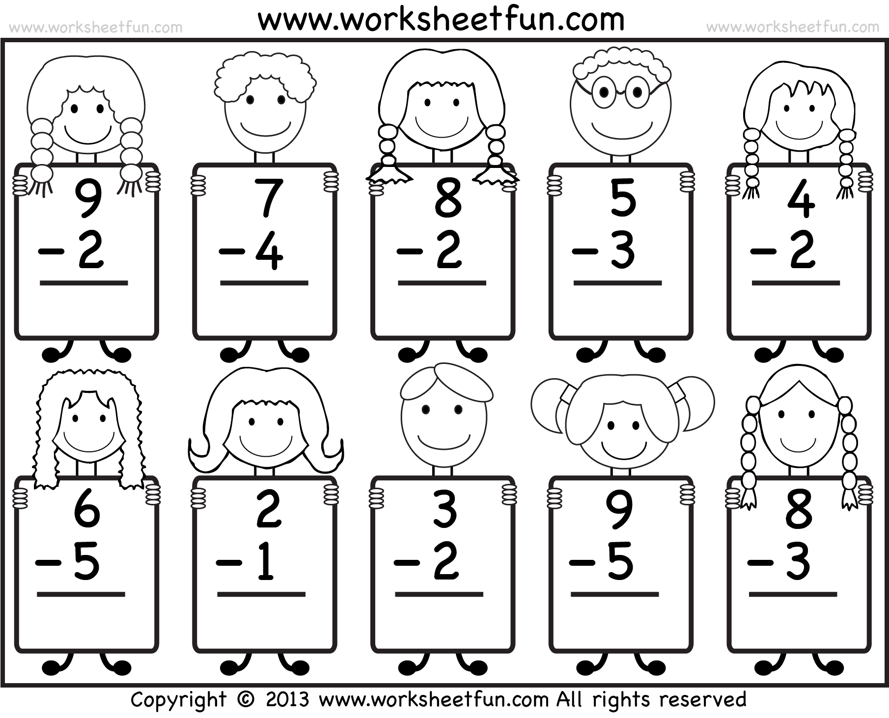 Beginner Subtraction 10 Kindergarten Subtraction Worksheets 