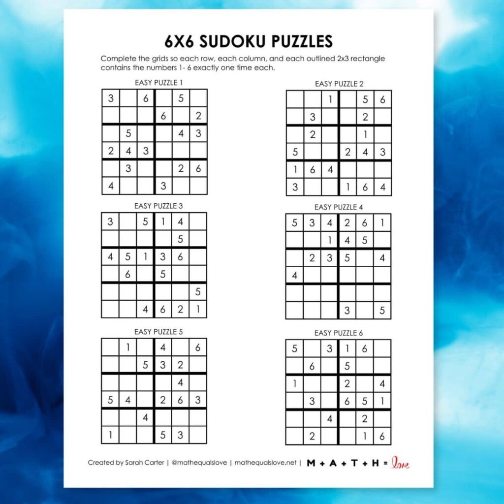 Sudoku Puzzles Free Printable