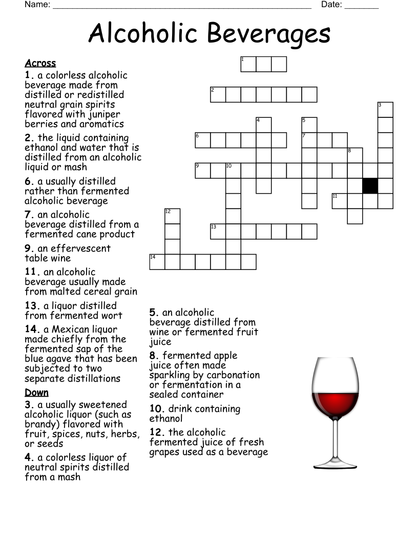 Beverages Word Search WordMint