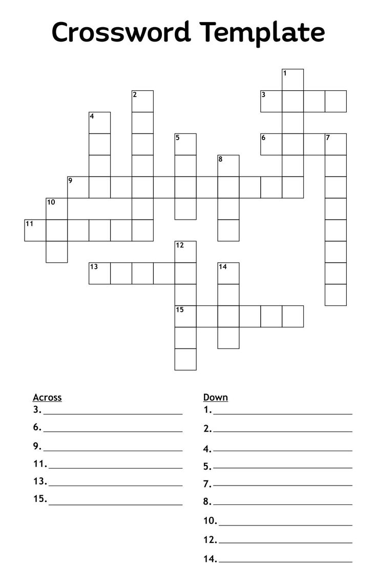 Crossword Puzzles Printable Blank