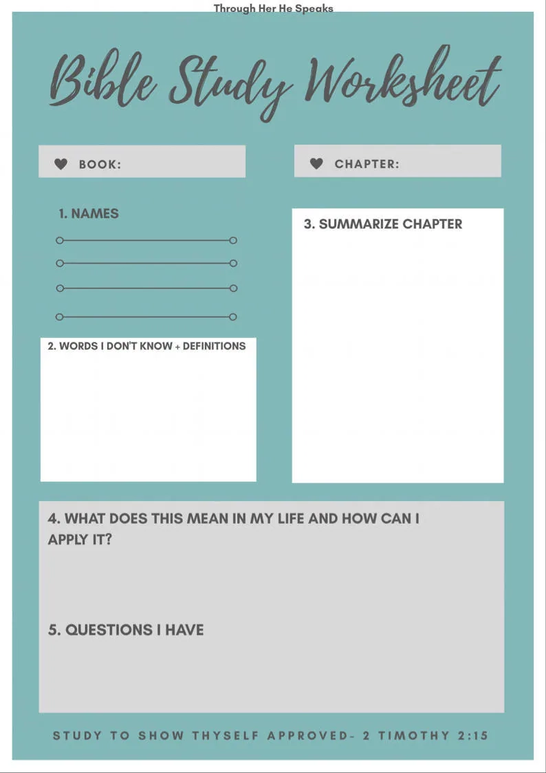 Bible Printable Worksheets