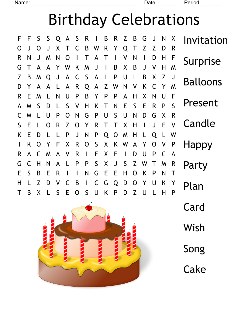 Free Printable Birthday Crossword Puzzles Adult