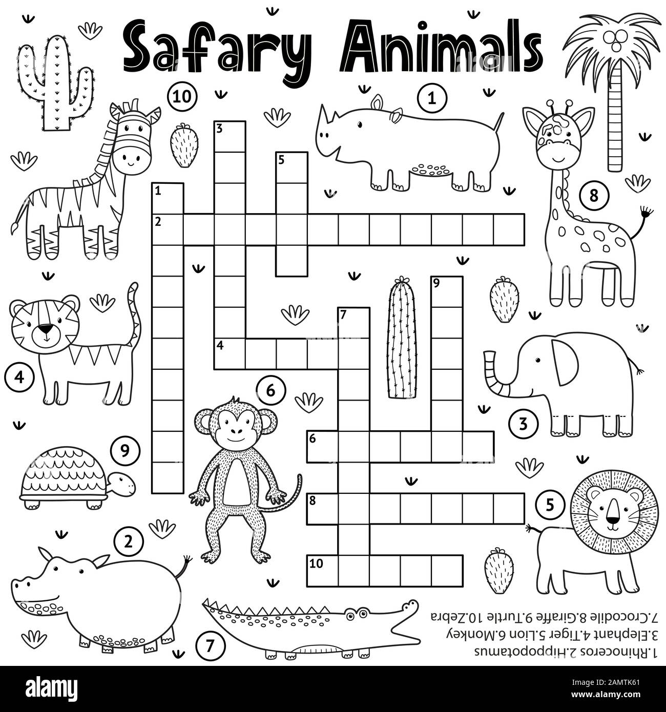 Animal Printable Crossword Puzzles For Kids