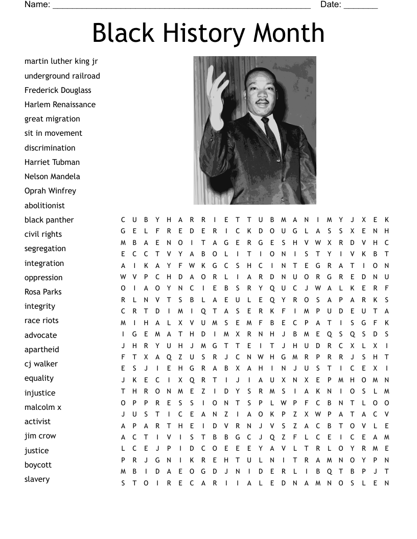 Black History Puzzles Printable