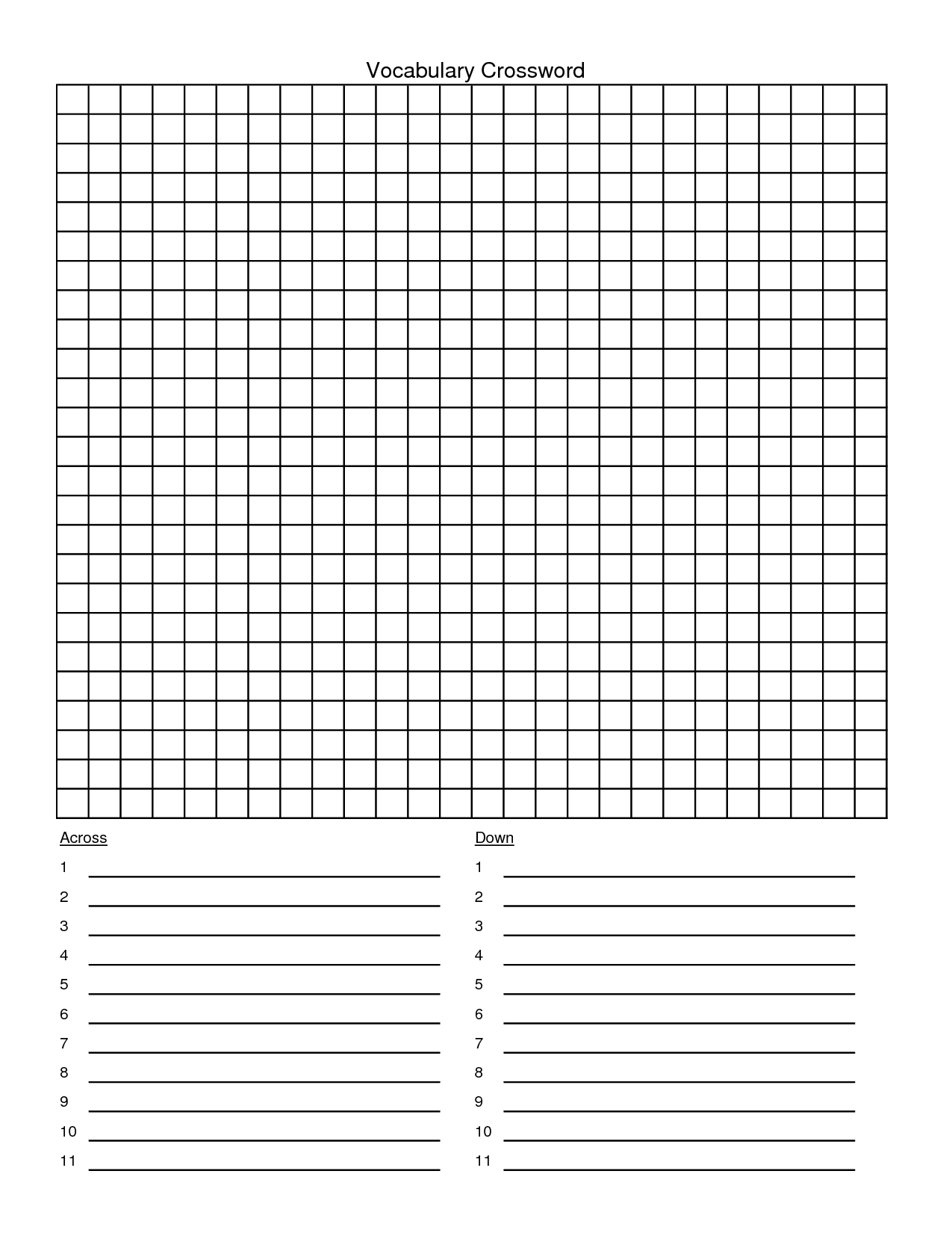 Blank Crossword Puzzle Template 10 Free PDF Printables Printablee