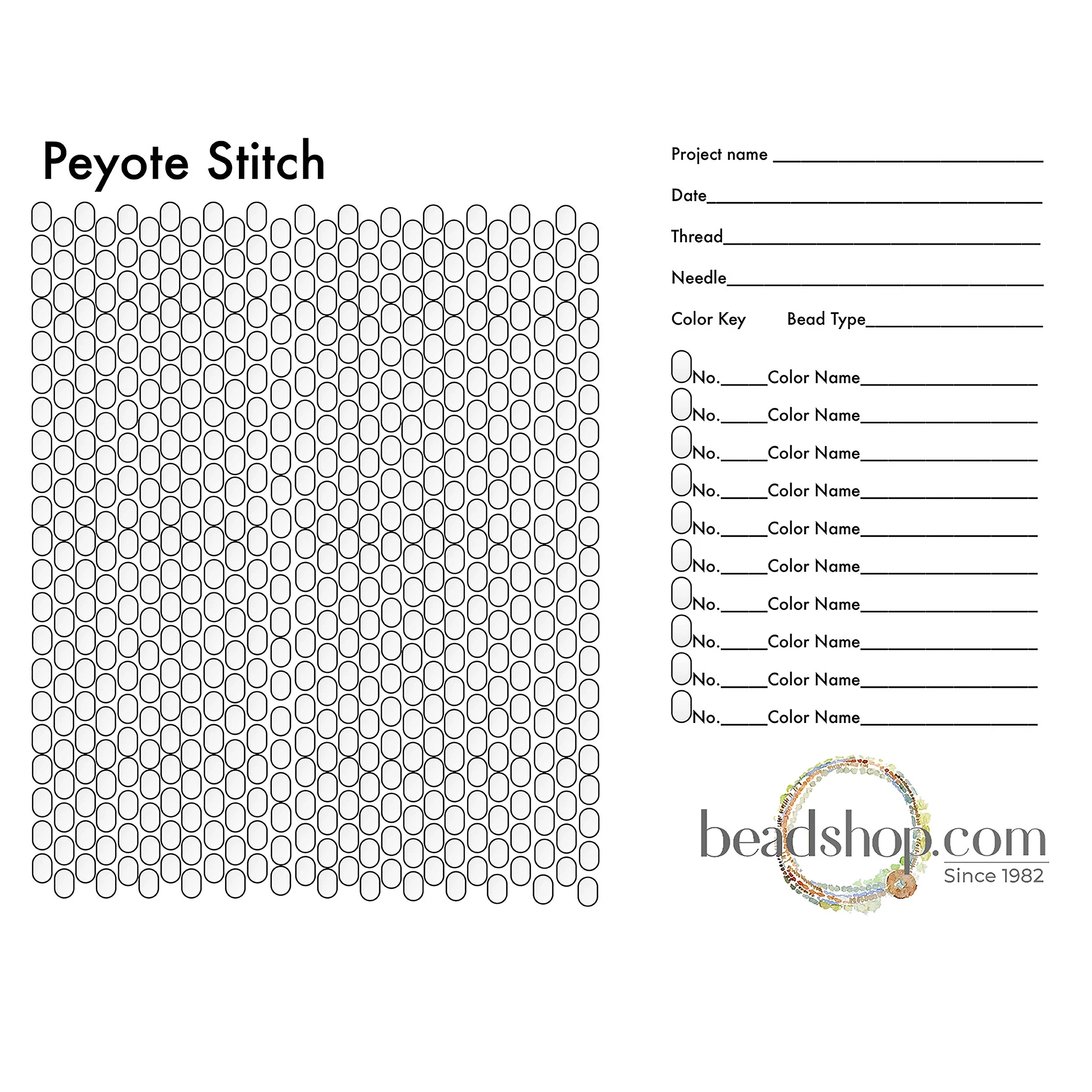 Free Printable Peyote Beading Graph Paper