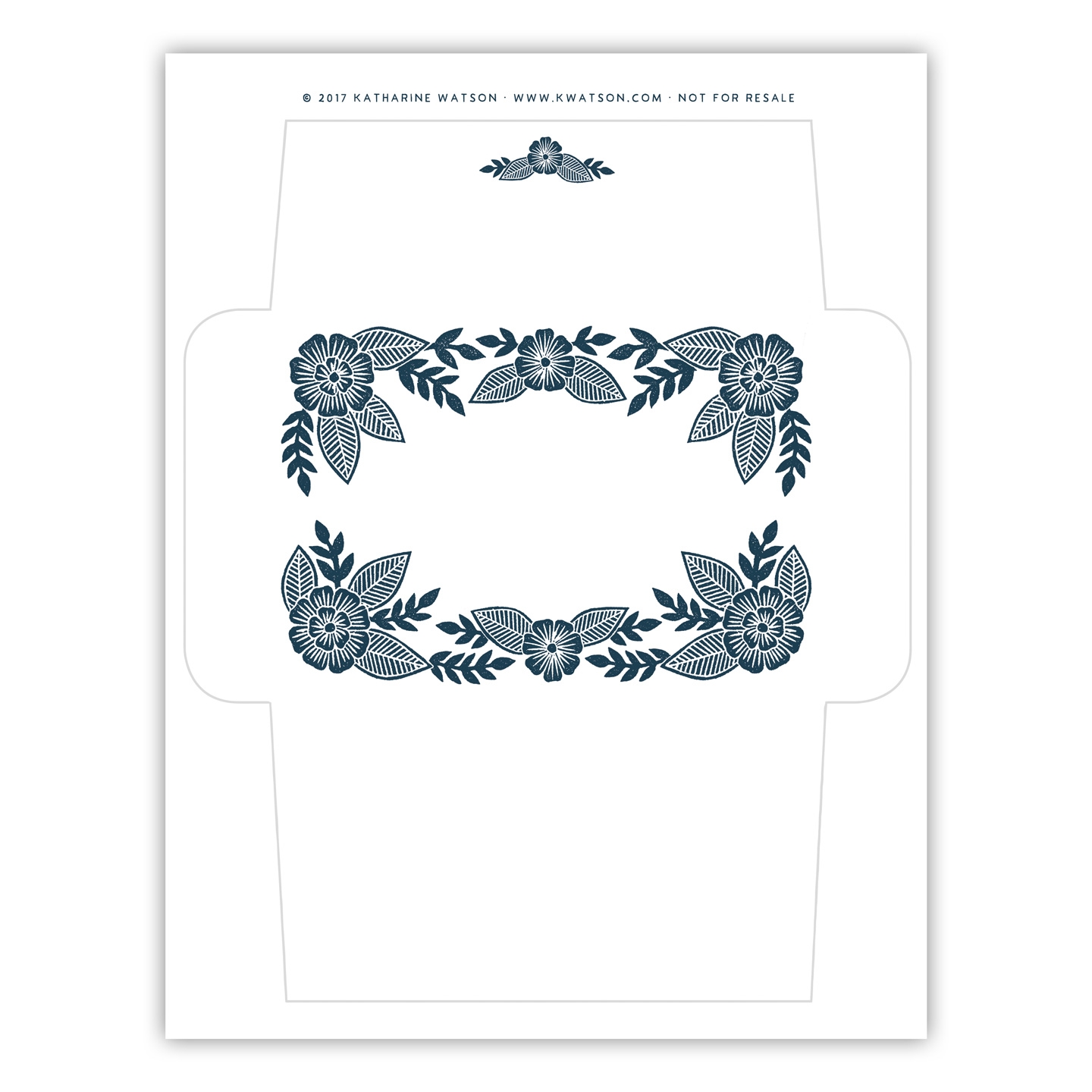 Block Printed Envelope Art Template By Katharine Watson The Postman s Knock