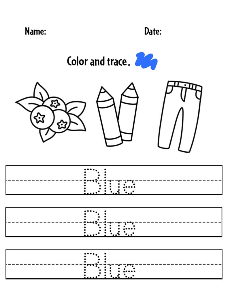 Blue Color Activities And Worksheets For Preschool The 