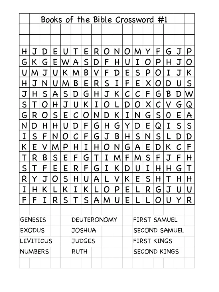 Free Online Printable Christian Crossword Puzzles