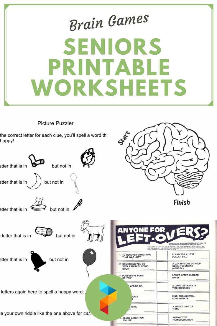 Brain Games Printable Worksheets For Adults