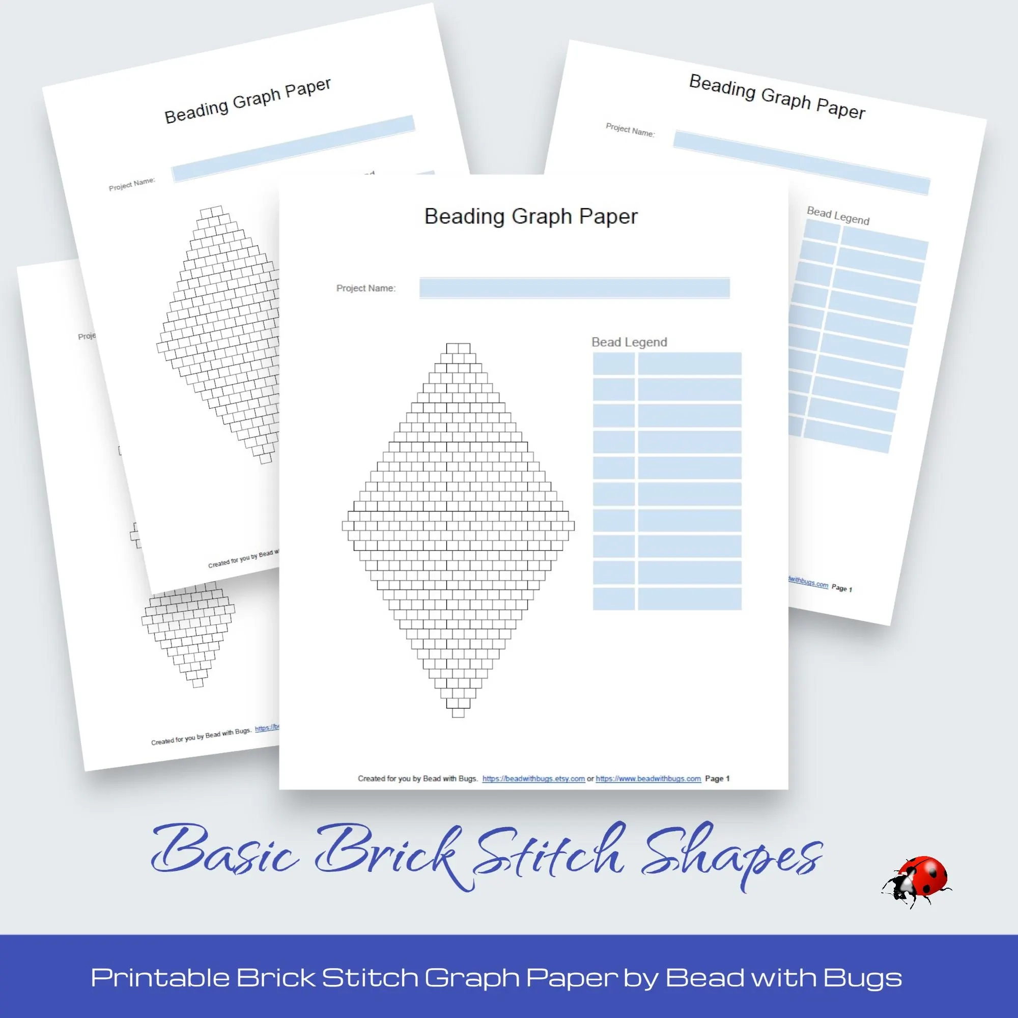 Brick Stitch Earring Graph Paper Design Templates PDF Pattern Etsy