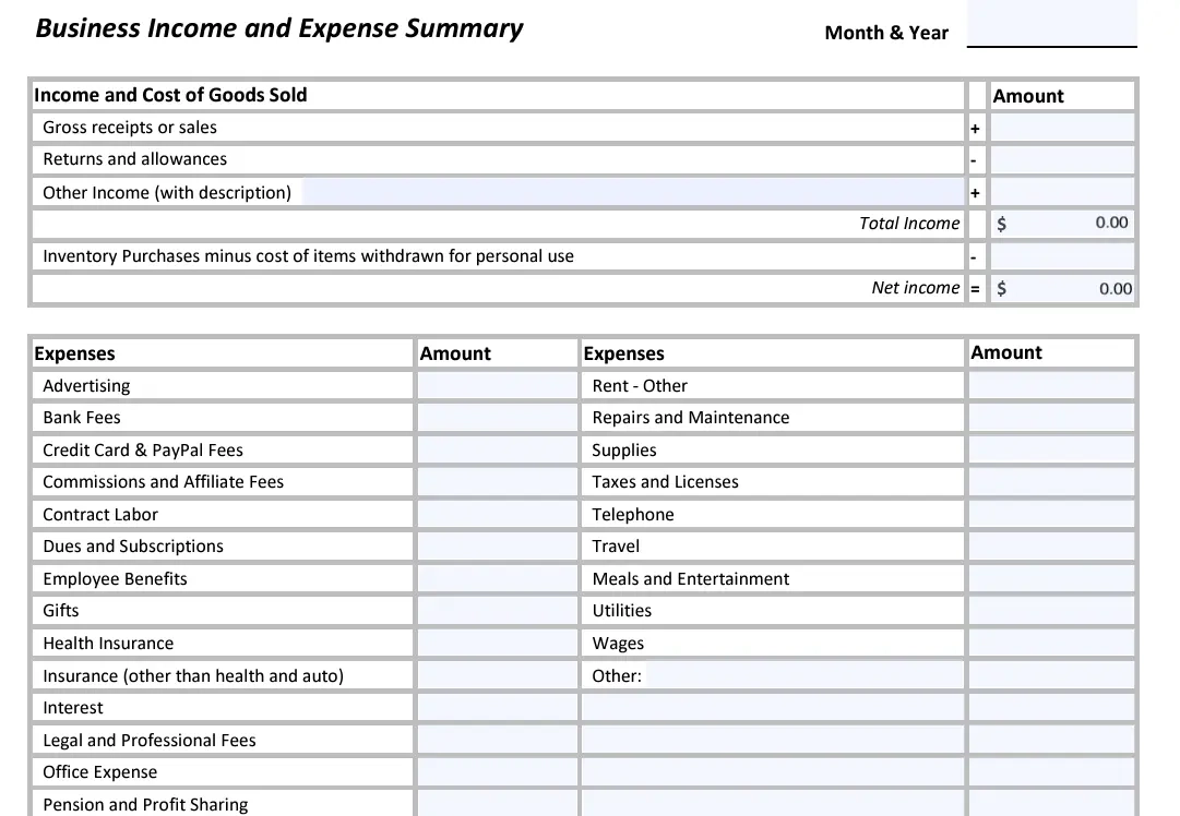 Business Expenses Worksheet Top 5 Free Templates