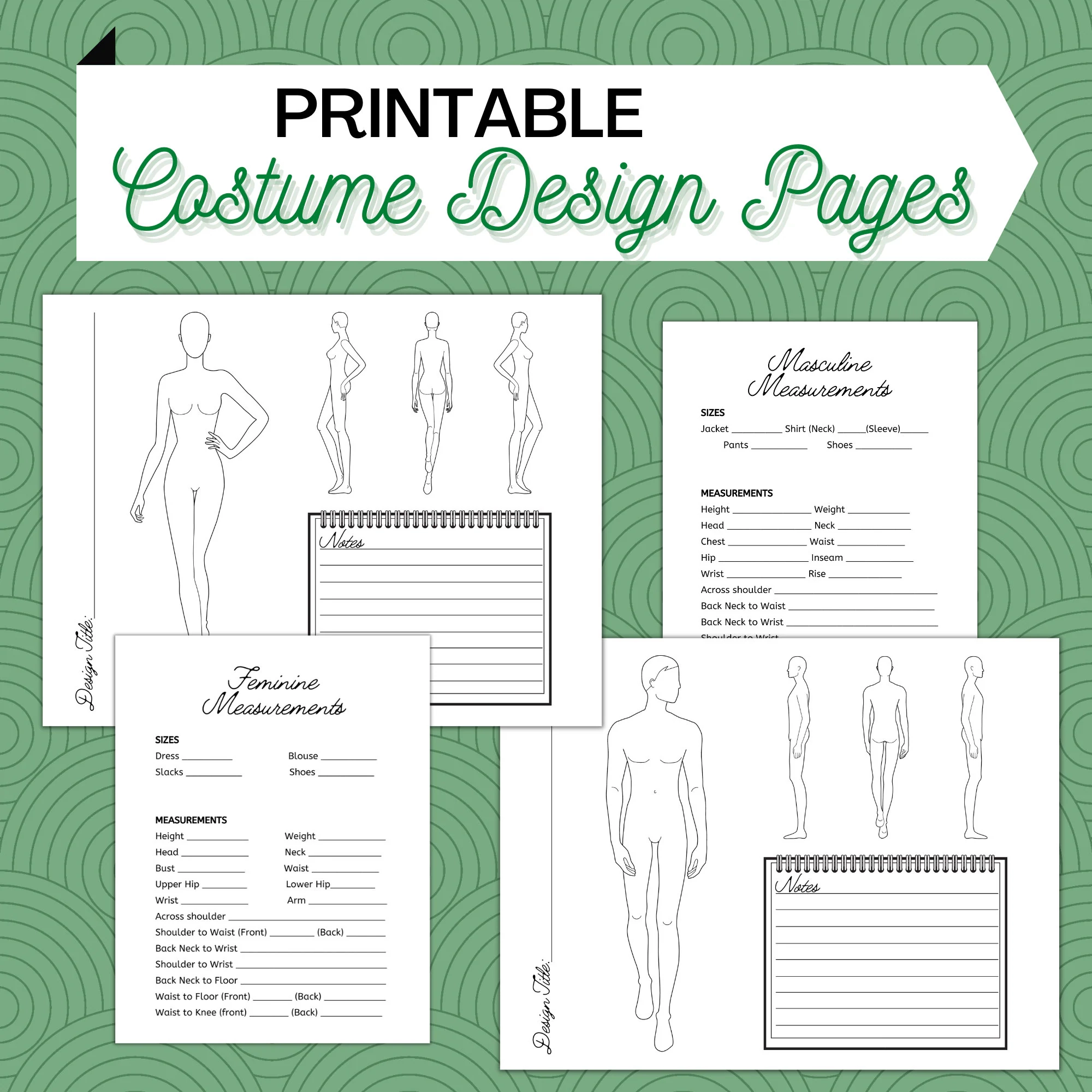 Costume Design Template Printable