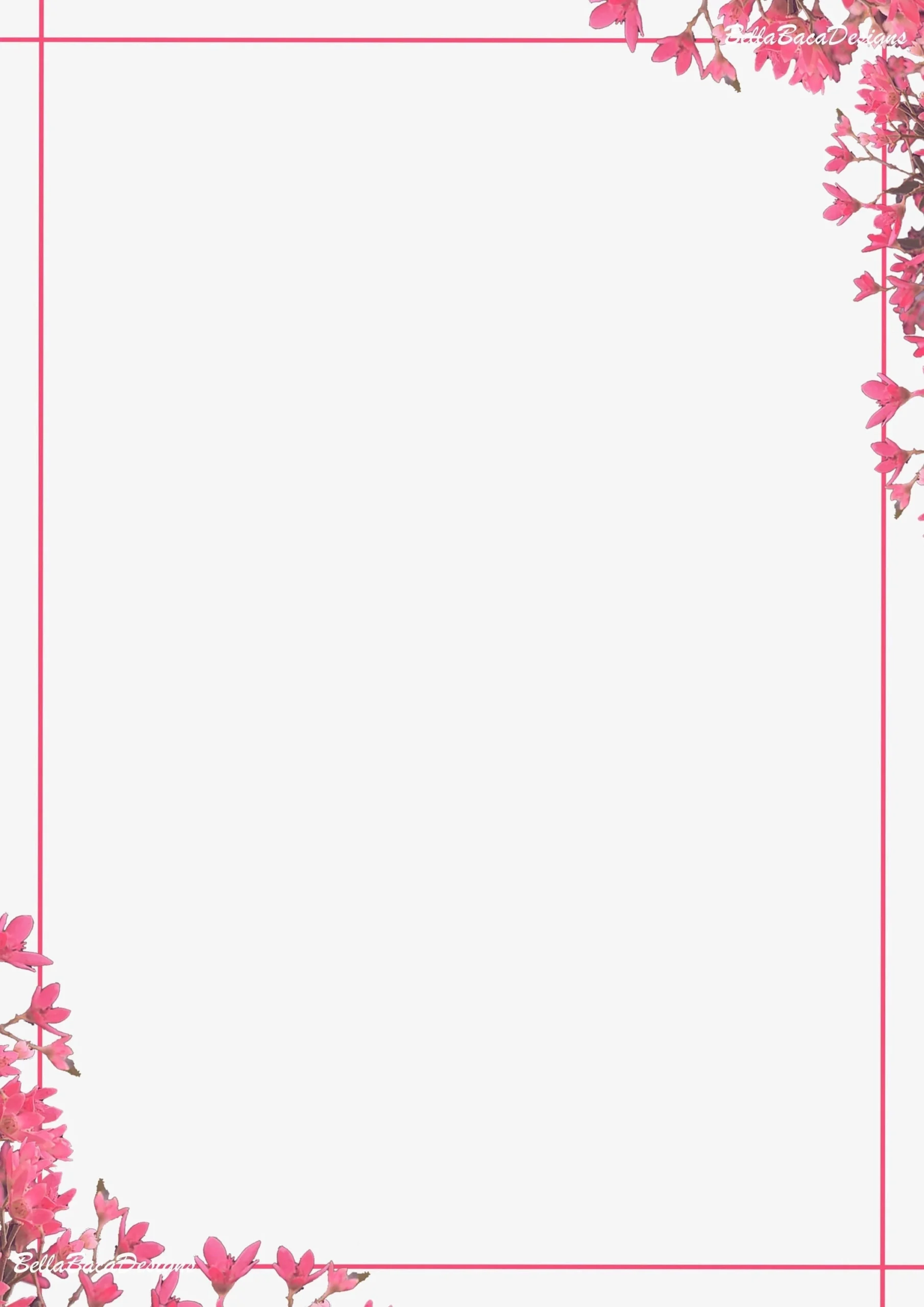 Buy Printable Pretty In Pink Floral Flower Page Border And Page Corner Designs A4 PNG PDF Digital Download Images Online In India Etsy
