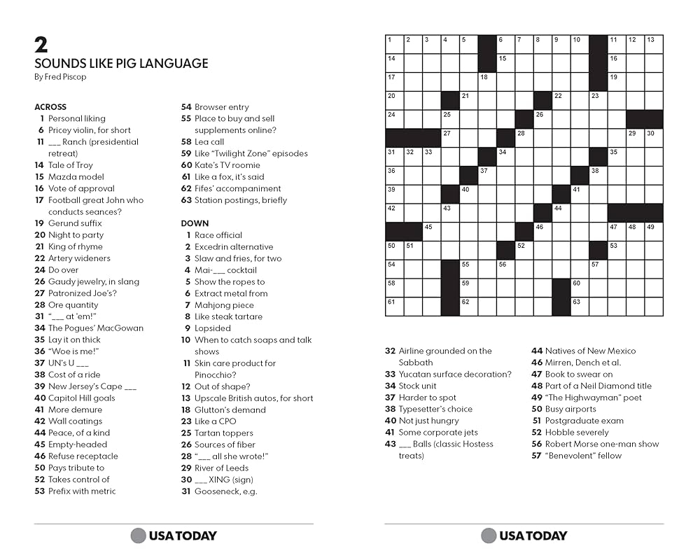 Usa Today Crossword Puzzles Printable Free