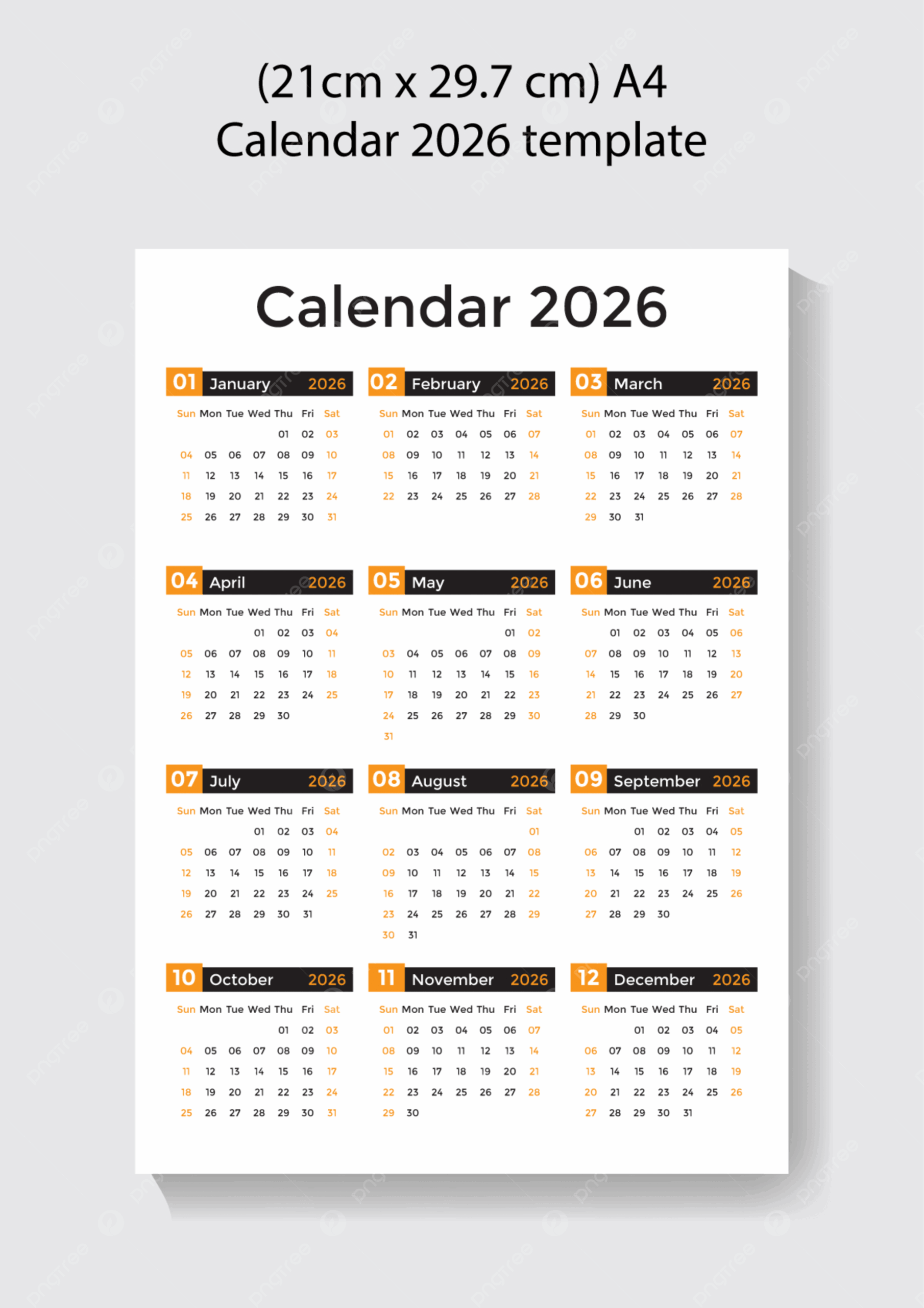 Calendar Printable Design 2026