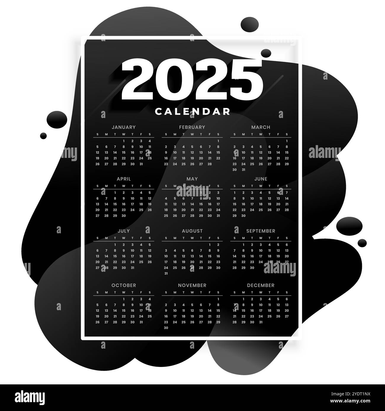 Calendar October 2025 Black And White Stock Photos Images Alamy