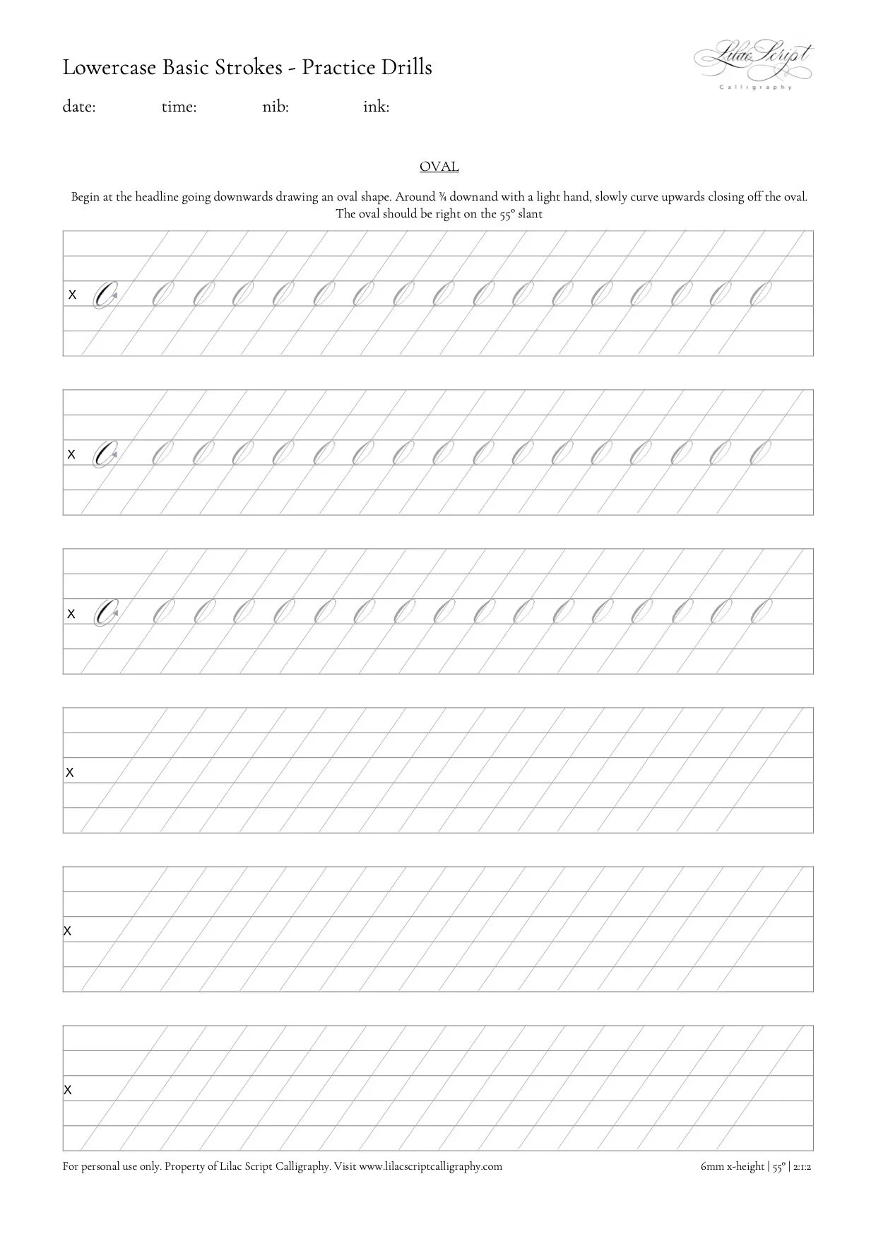Calligraphy Practice Paper Printable
