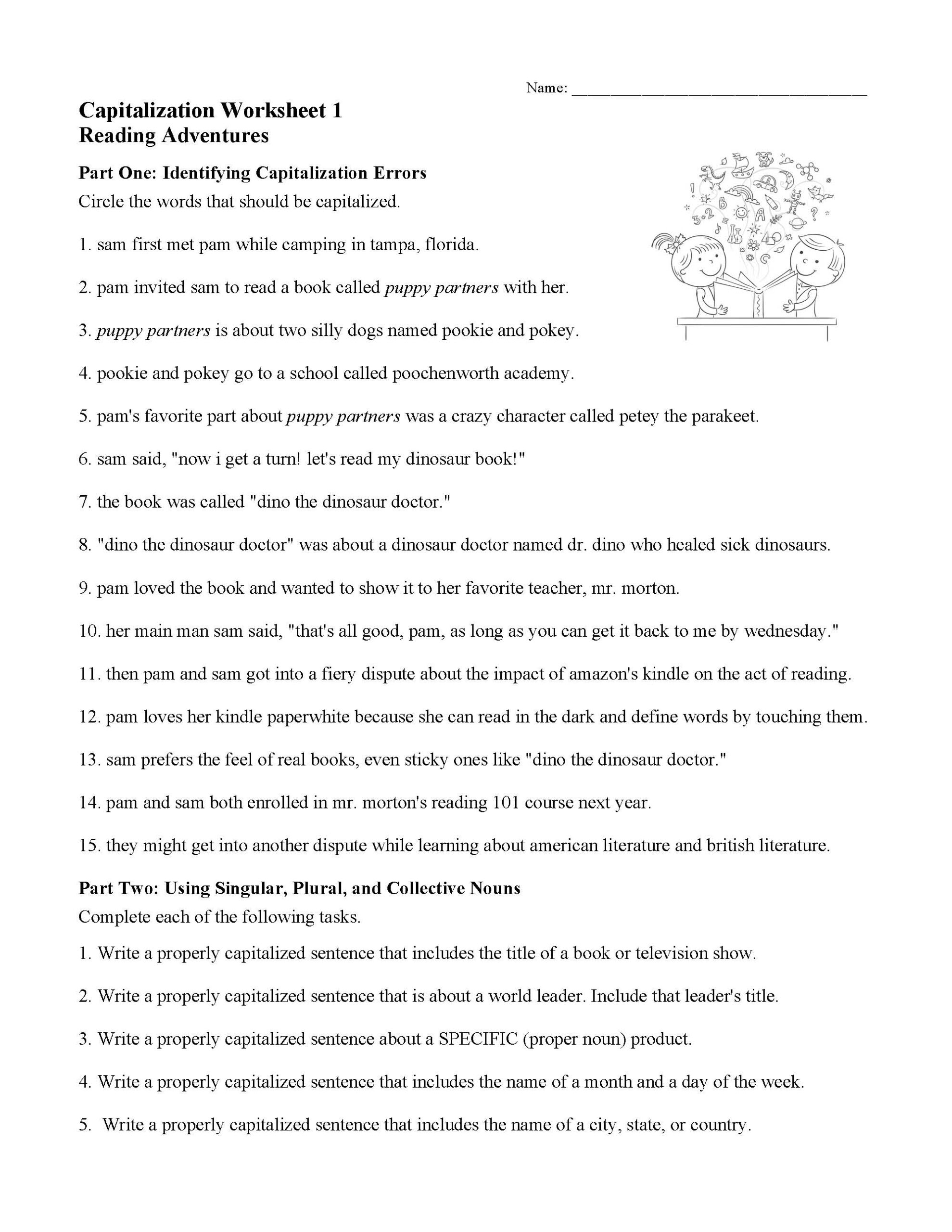 Capitalization Worksheets Lessons And Tests Language Arts 