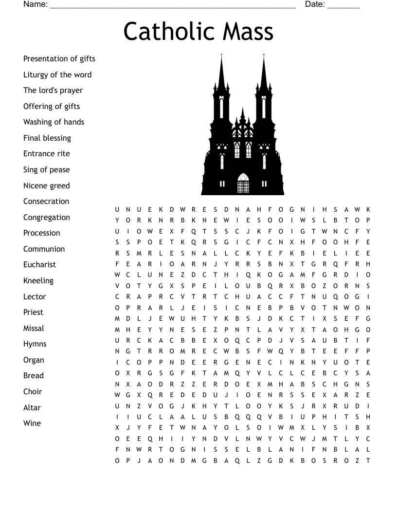 Catholic Free Printable Word Puzzles