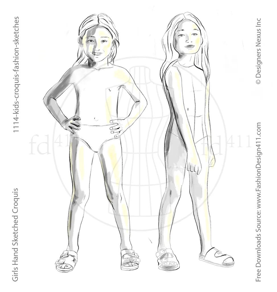 Children s Fashion Croqui Templates