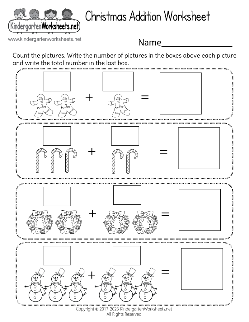 Free Printable Math Christmas Worksheets