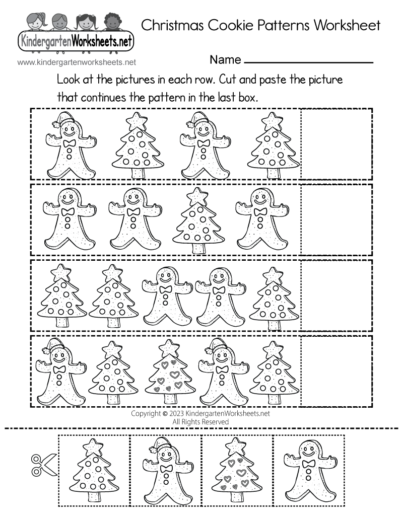 Christmas Cookie Patterns Worksheet Free Printable Digital amp PDF