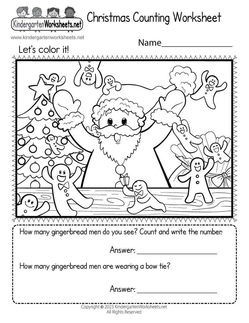 Christmas Counting Worksheet Free Printable Digital amp PDF
