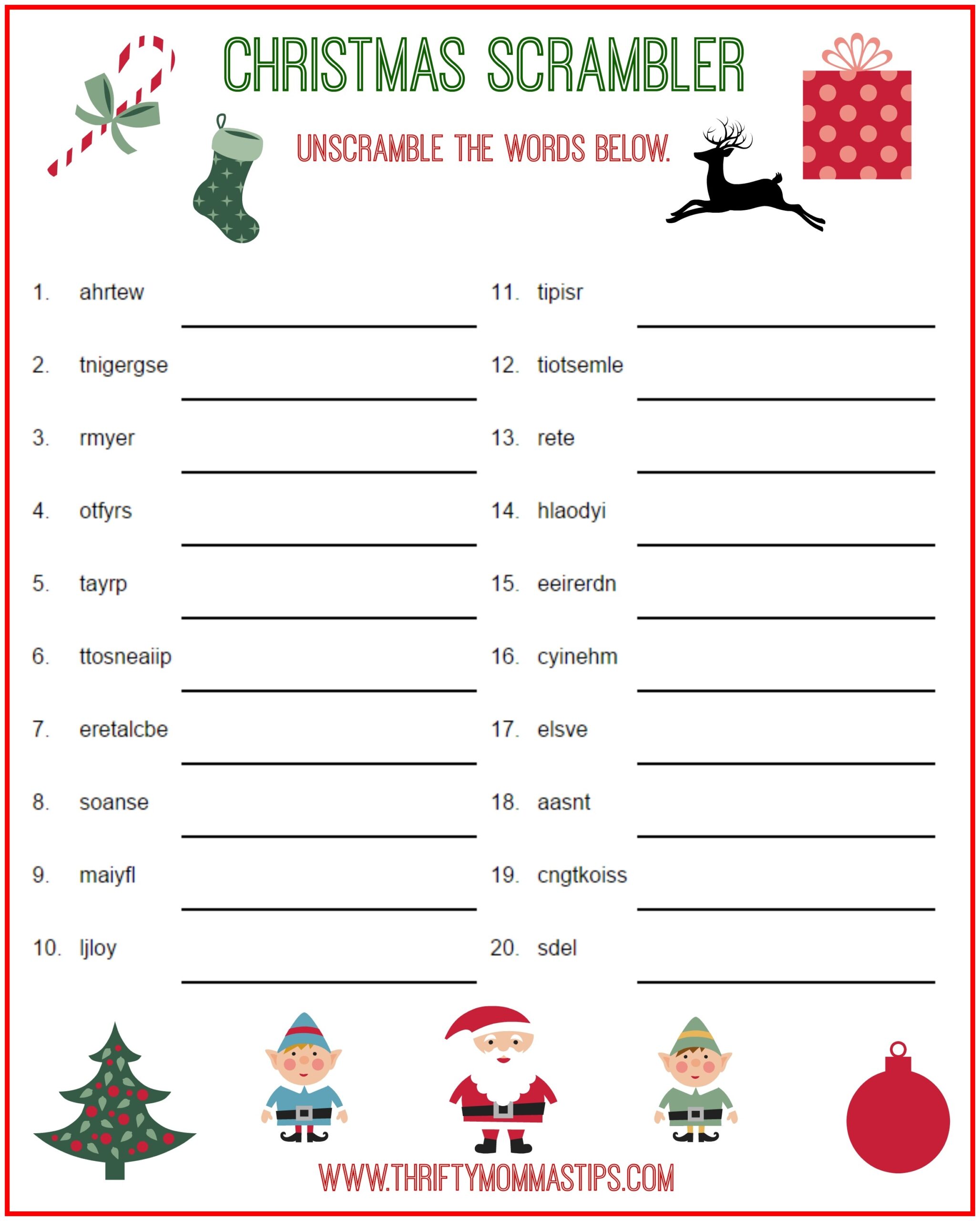 Christmas Puzzles Printable Free
