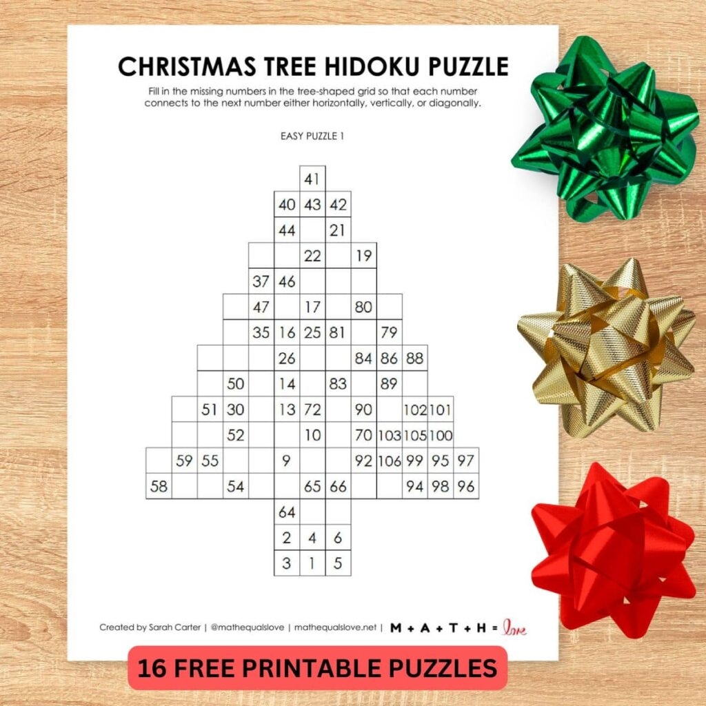 Printable Hidato Puzzles