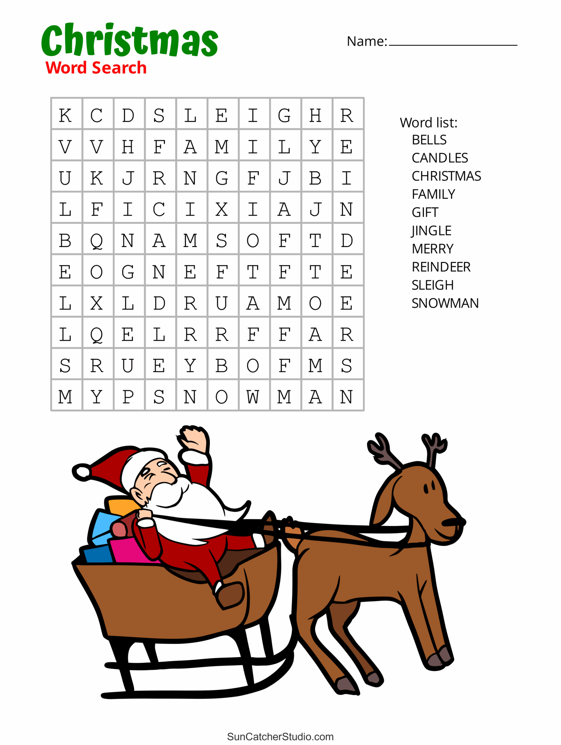 Free Christmas Puzzles Printable