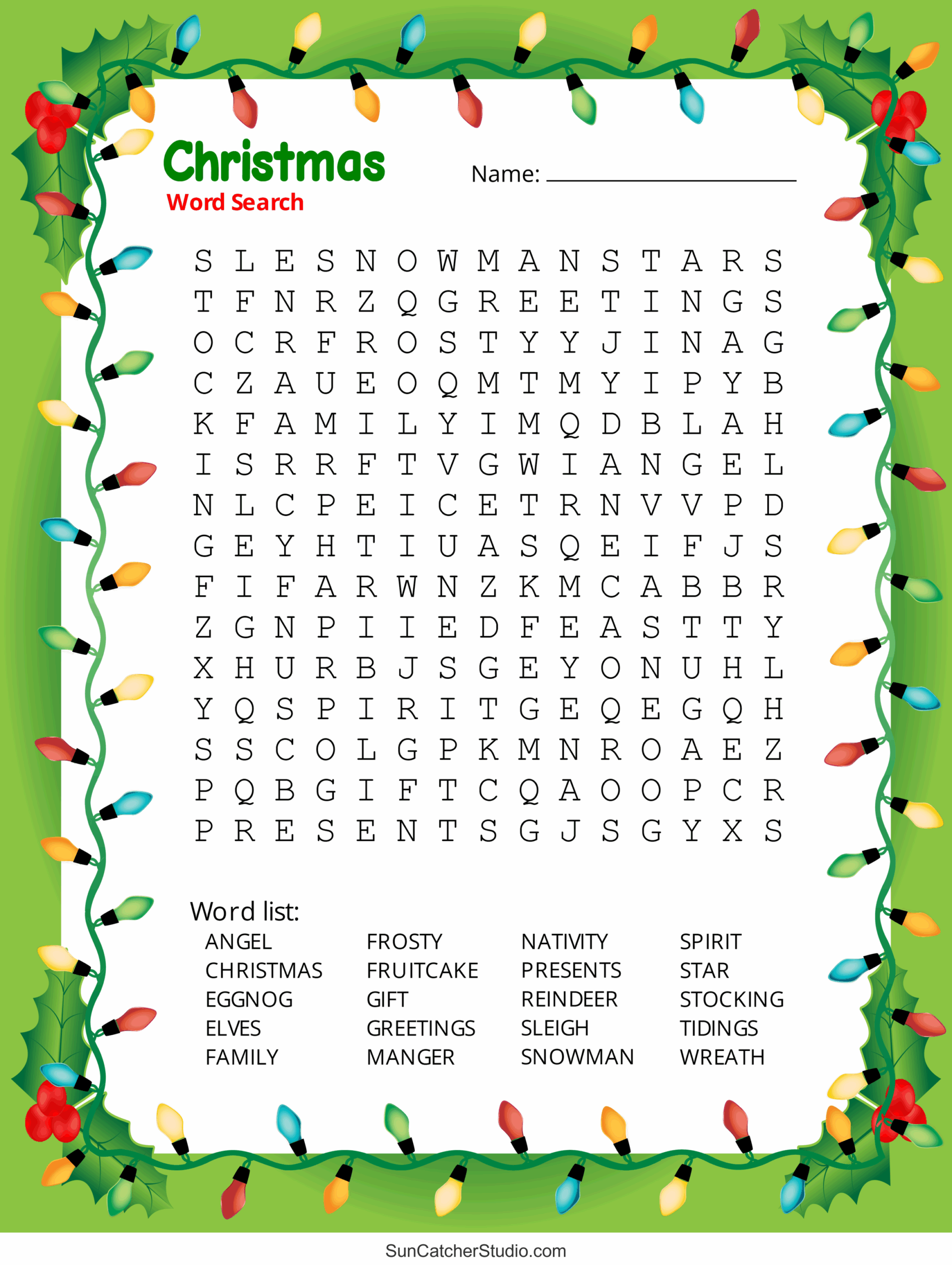Printable Christmas Word Search Puzzles For Adults