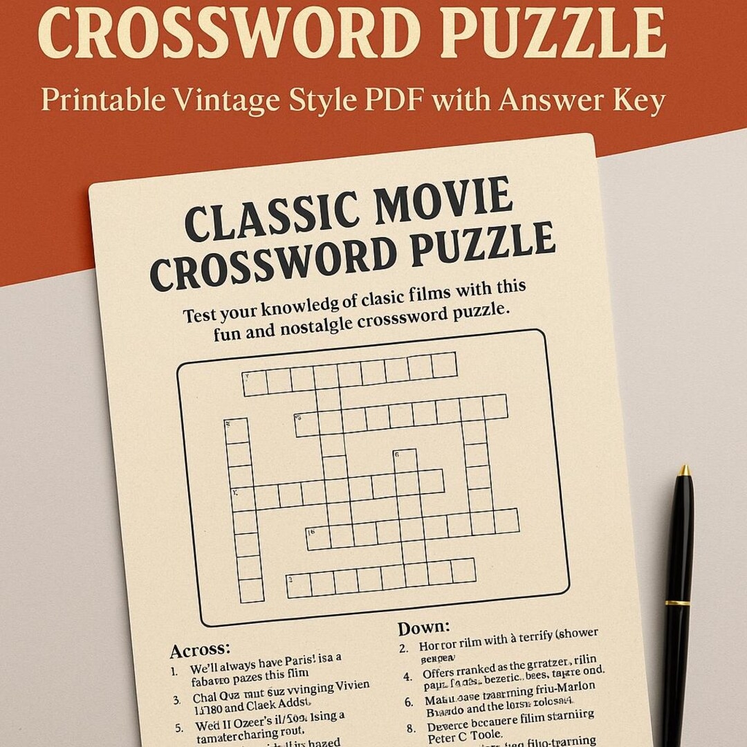 Classic Movie Printable Crossword Puzzles