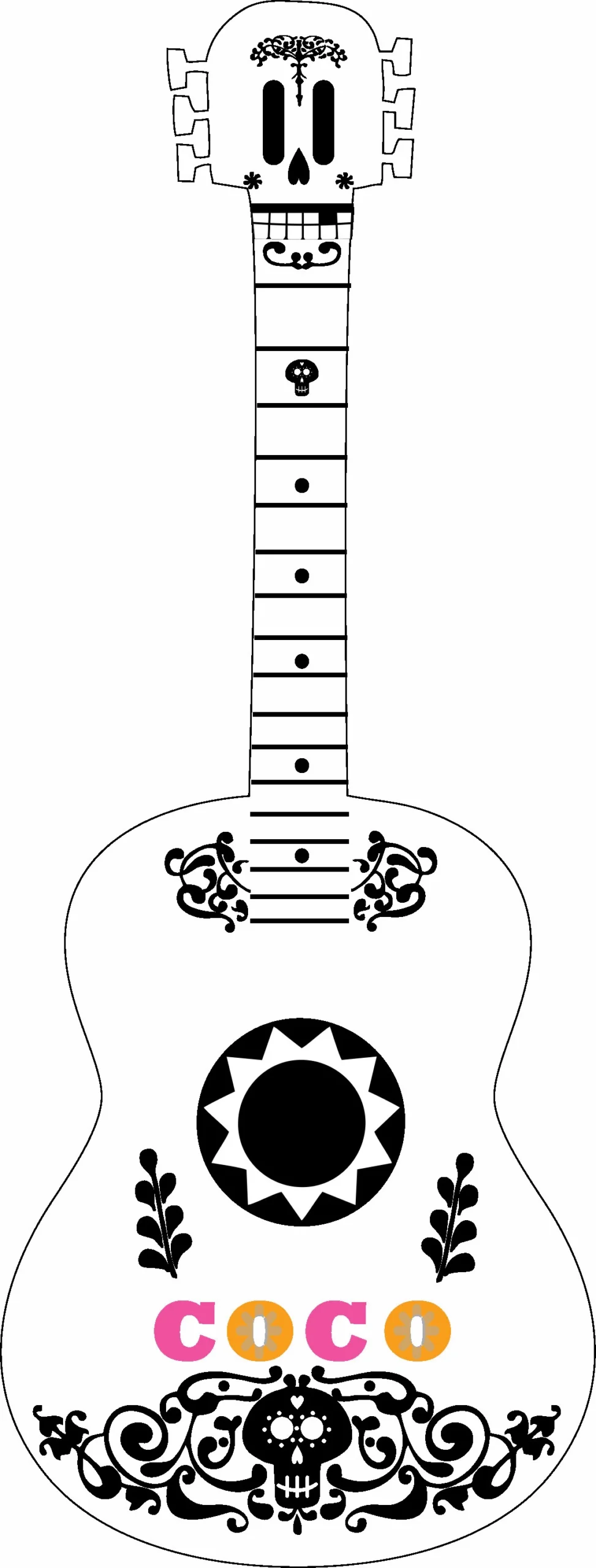 Coco Guitar Design Printable