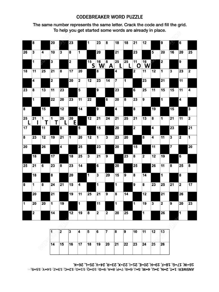 Codebreaker Word Puzzle Free Printable Puzzle Games PDF