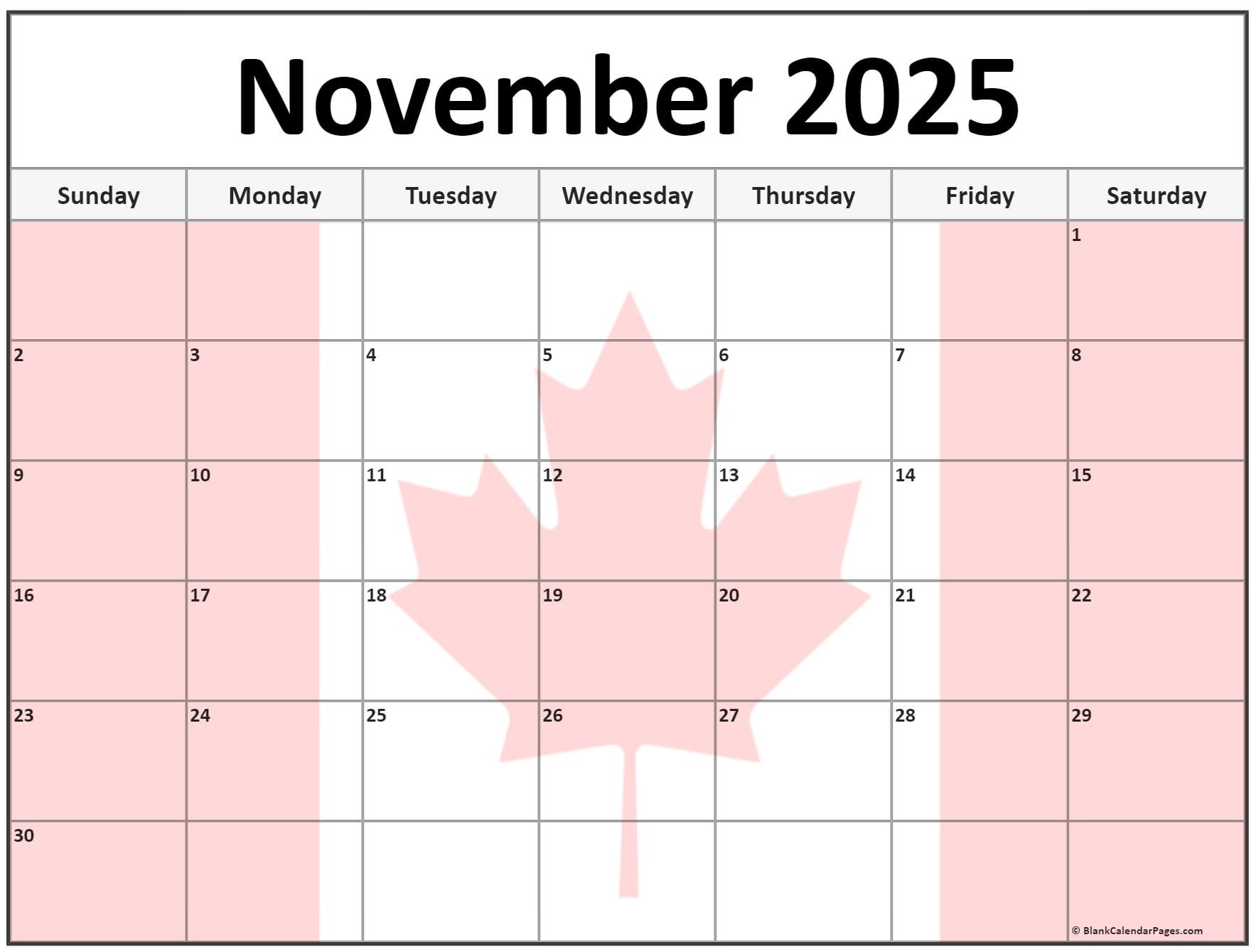 November 2025 Calendar With Holidays