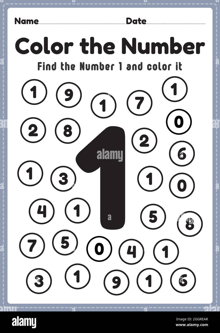 Number One Printable Worksheets