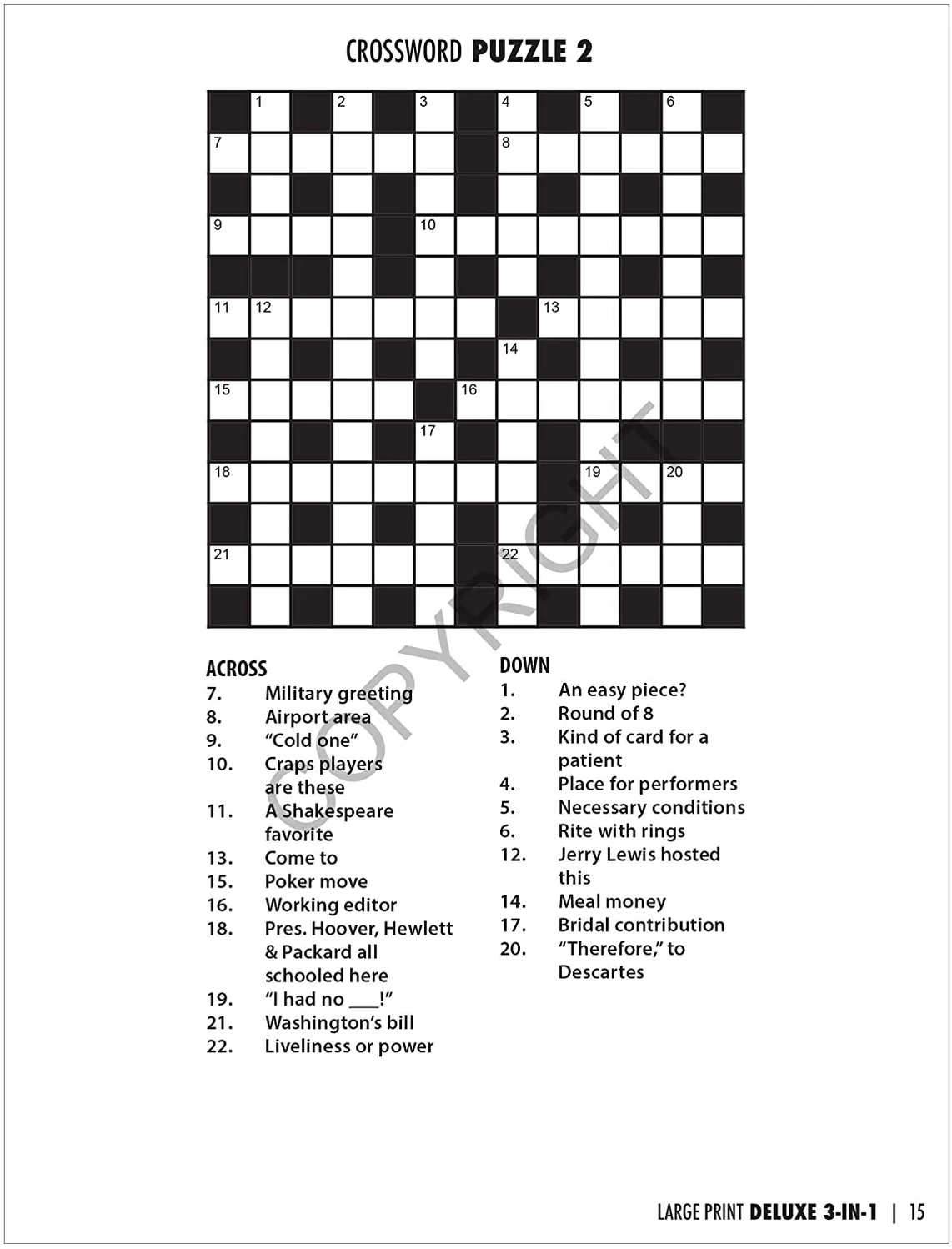 Puzzle Choice Printable Crossword Puzzles