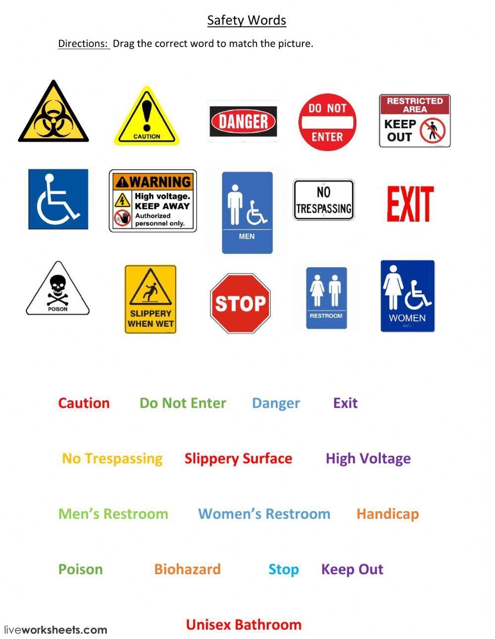 Community Signs Worksheet For Elementary Live Worksheets 