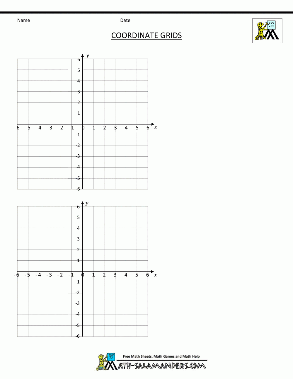 Printable Coordinate Plane Graph Paper